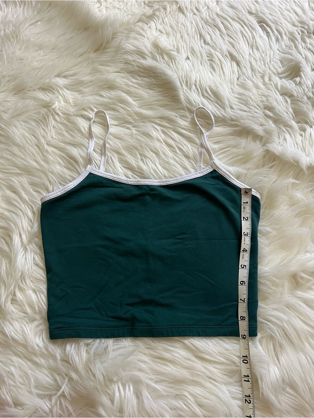 wild fable Green Cropped Cami with White Trim - Picture 3 of 5